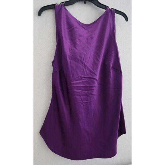 Polo Ralph Lauren Women's Sz 12 Purple Sleeveless Cutout Satin Blouse - Picture 1 of 11